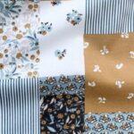 Patchwork multimotif bleu beige
